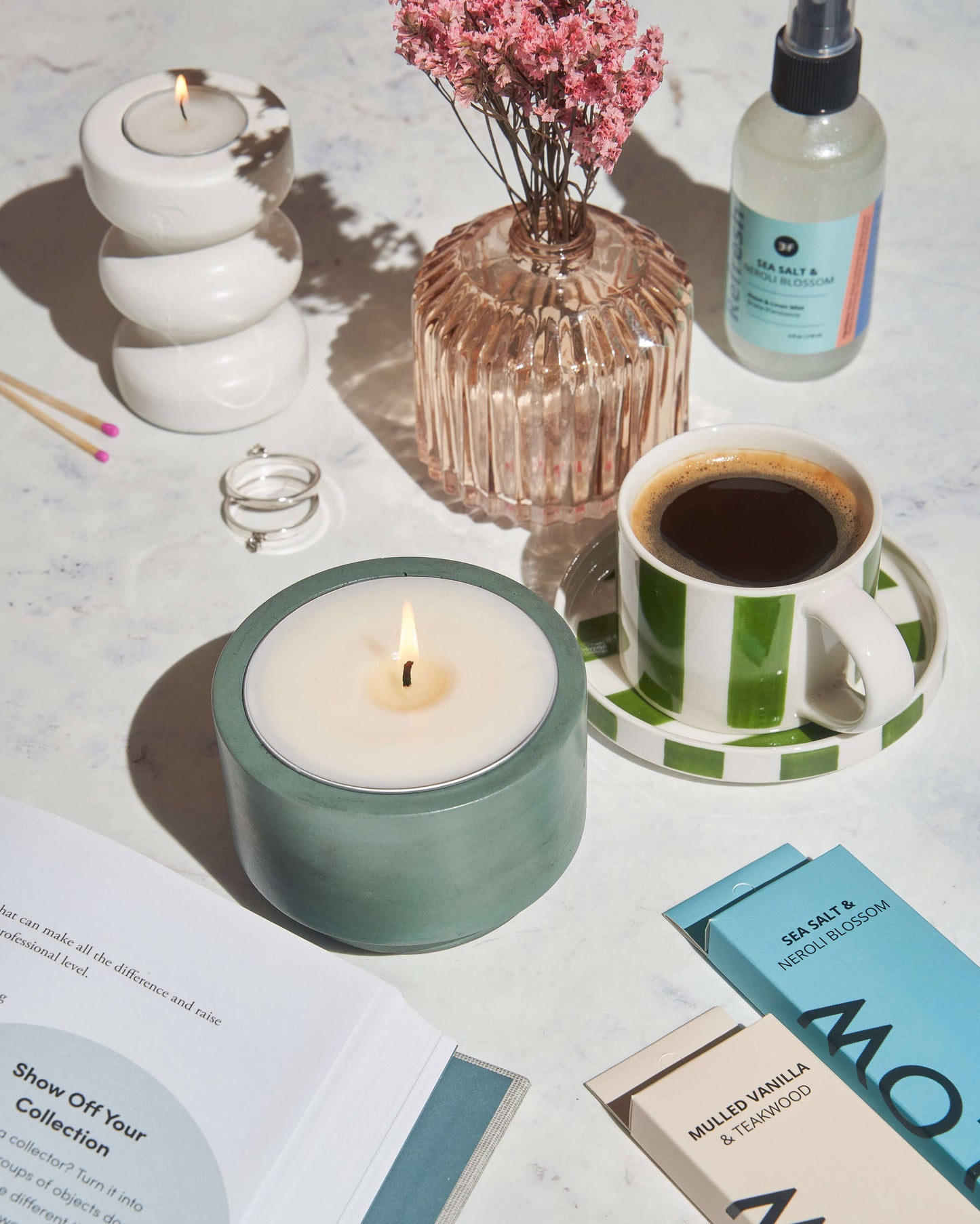 Refillable Candle Vessel - Moss Green