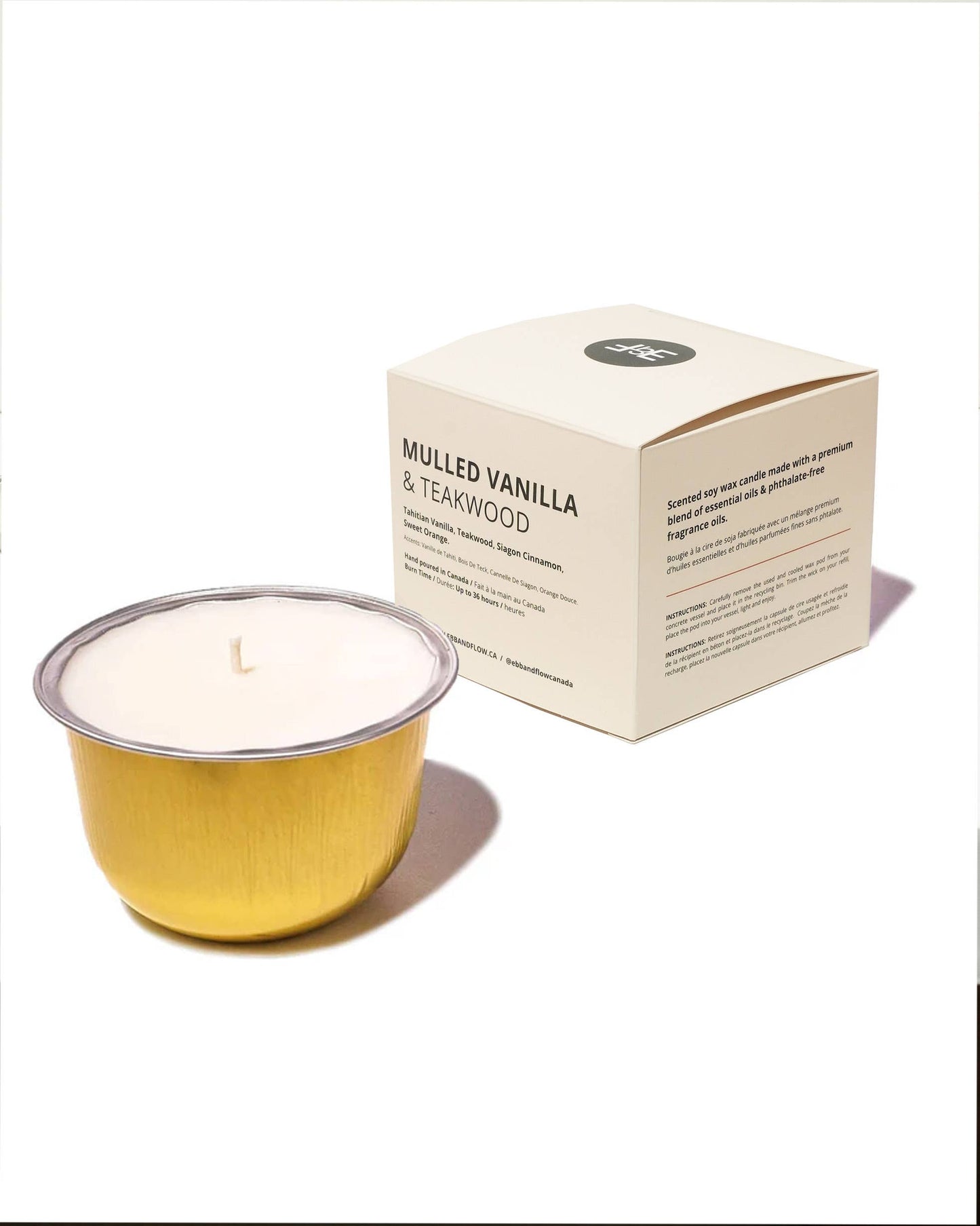 CandlePod™ Soy Wax Candle Refill - Mulled Vanilla & Teakwood