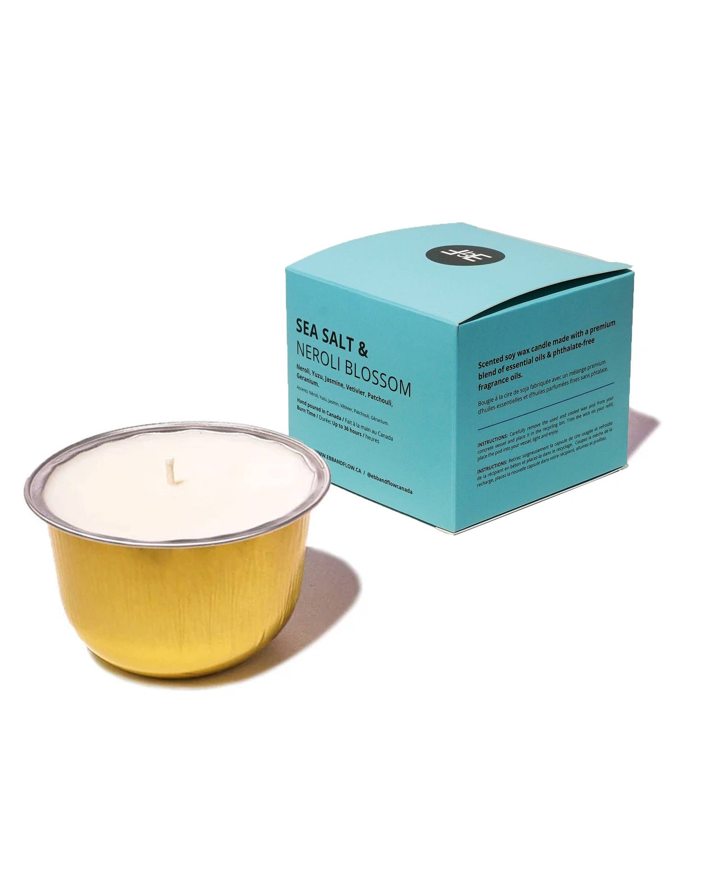 CandlePod ™  Soy Wax Candle Refill - Sea Salt & Neroli 