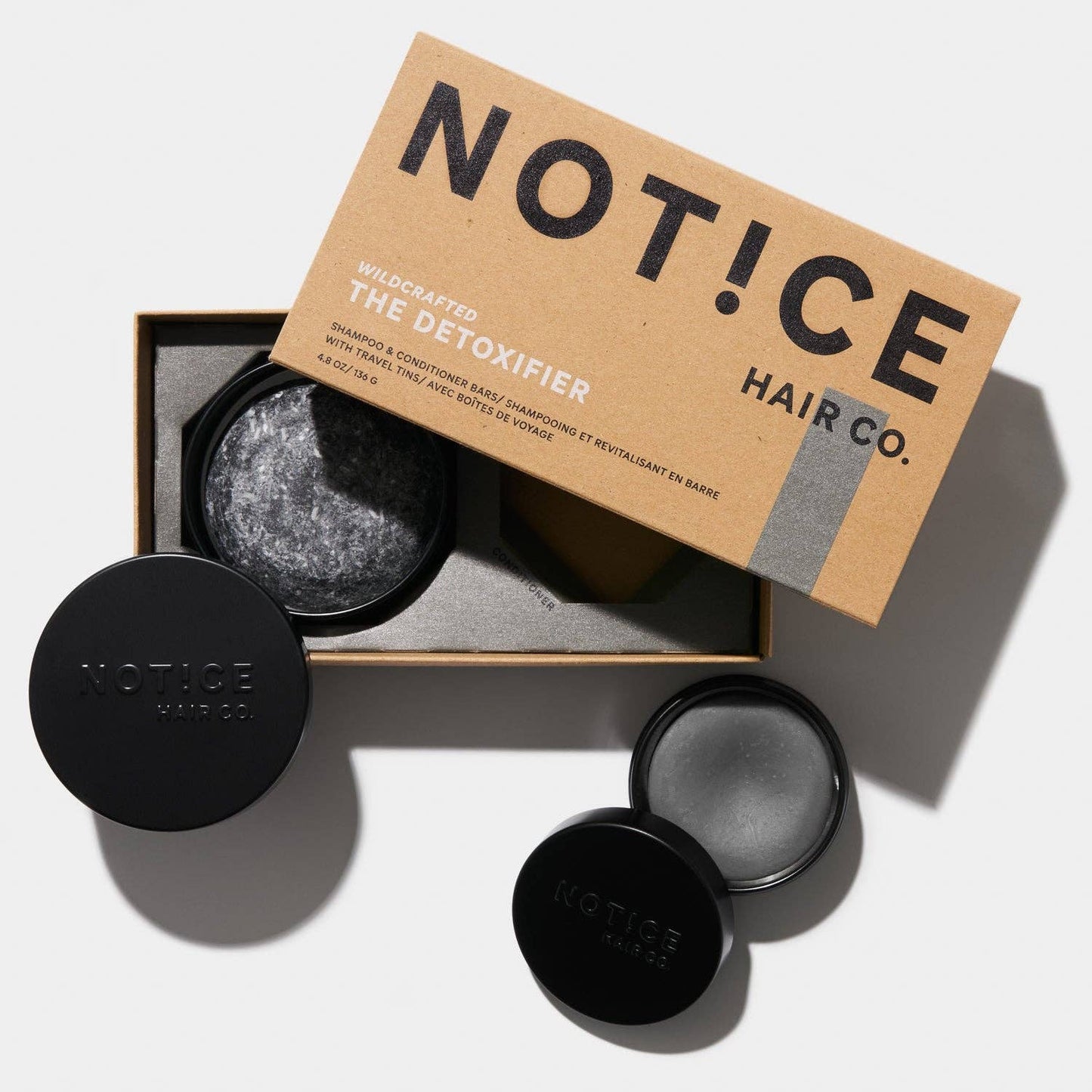 Detoxifier Shampoo & Conditioner Bar Travel Set - clarifying for all hair types (blonde, gray & buid-up)